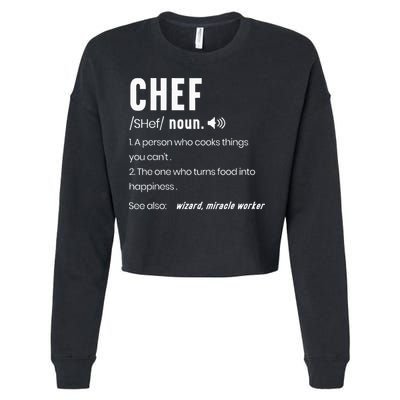 Funny Chef Description Culinary Cooking Baking Whisk Taker Cropped Pullover Crew