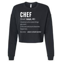 Funny Chef Description Culinary Cooking Baking Whisk Taker Cropped Pullover Crew