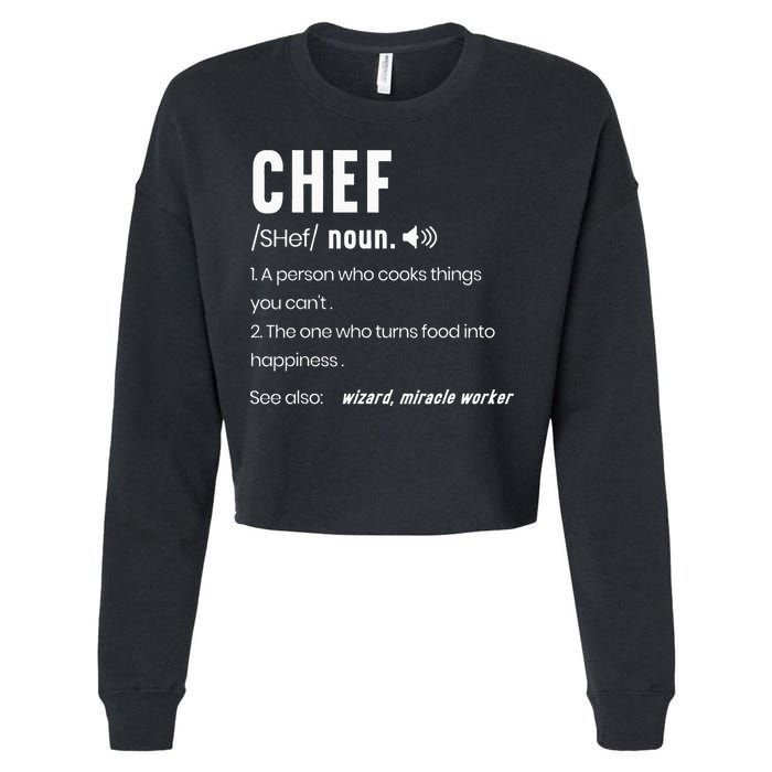 Funny Chef Description Culinary Cooking Baking Whisk Taker Cropped Pullover Crew