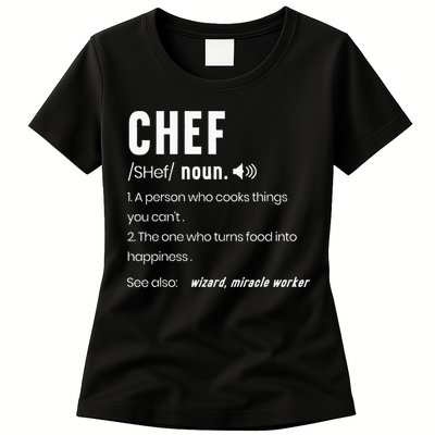 Funny Chef Description Culinary Cooking Baking Whisk Taker Womens T-Shirt