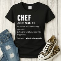 Funny Chef Description Culinary Cooking Baking Whisk Taker Womens T-Shirt