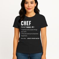 Funny Chef Description Culinary Cooking Baking Whisk Taker Womens T-Shirt