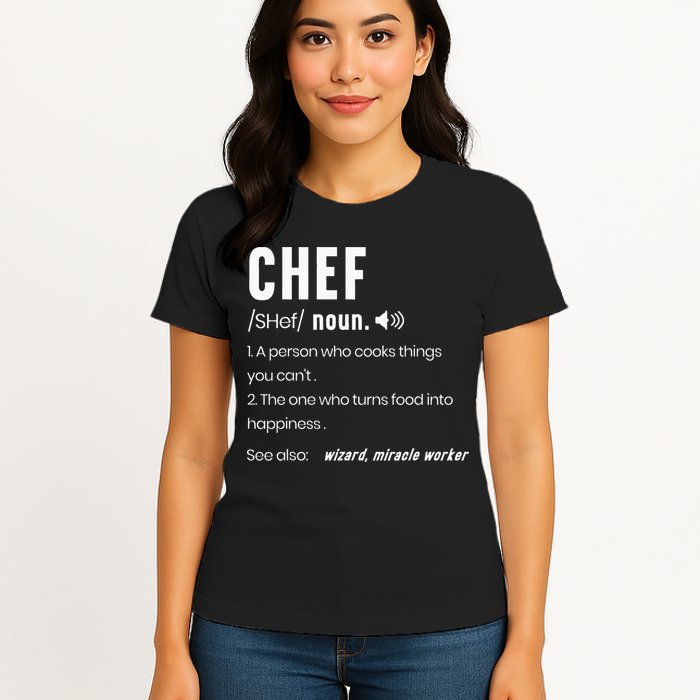 Funny Chef Description Culinary Cooking Baking Whisk Taker Womens T-Shirt