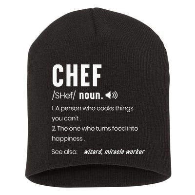 Funny Chef Description Culinary Cooking Baking Whisk Taker Short Acrylic Beanie
