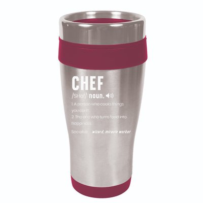 Funny Chef Description Culinary Cooking Baking Whisk Taker 16oz Travel Tumbler