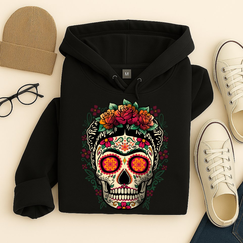 Frida Calavera Dia De Los Muertos Day Of The Dead Hoodie