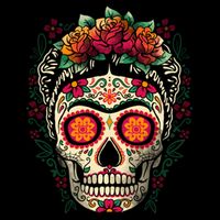Frida Calavera Dia De Los Muertos Day Of The Dead 7-Panel Snapback Hat