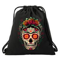 Frida Calavera Dia De Los Muertos Day Of The Dead Drawstring Bag