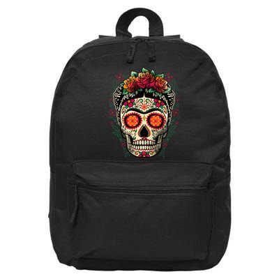 Frida Calavera Dia De Los Muertos Day Of The Dead 16 in Basic Backpack