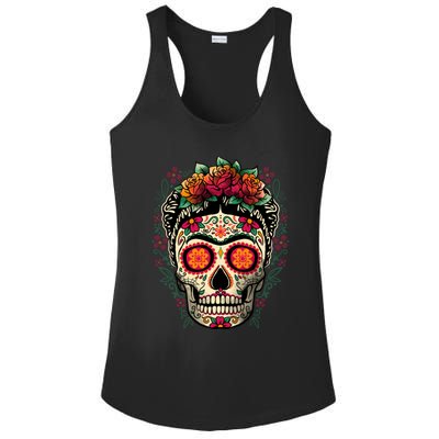 Frida Calavera Dia De Los Muertos Day Of The Dead Ladies PosiCharge Competitor Racerback Tank