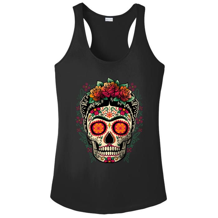 Frida Calavera Dia De Los Muertos Day Of The Dead Ladies PosiCharge Competitor Racerback Tank