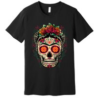 Frida Calavera Dia De Los Muertos Day Of The Dead Premium T-Shirt