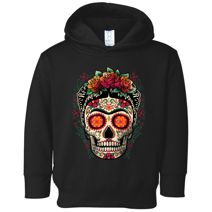 Frida Calavera Dia De Los Muertos Day Of The Dead Toddler Hoodie