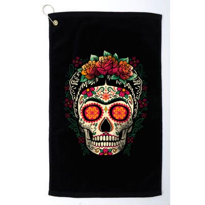 Frida Calavera Dia De Los Muertos Day Of The Dead Platinum Collection Golf Towel