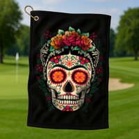 Frida Calavera Dia De Los Muertos Day Of The Dead Golf Towel