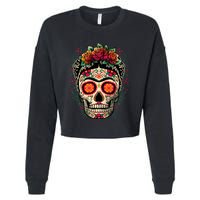 Frida Calavera Dia De Los Muertos Day Of The Dead Cropped Pullover Crew