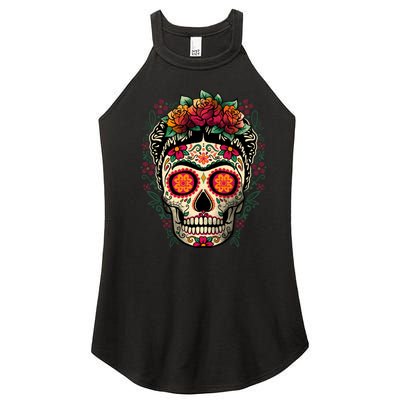 Frida Calavera Dia De Los Muertos Day Of The Dead Women's Perfect Tri Rocker Tank