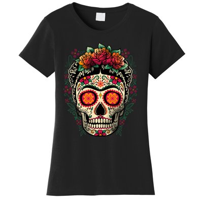 Frida Calavera Dia De Los Muertos Day Of The Dead Women's T-Shirt