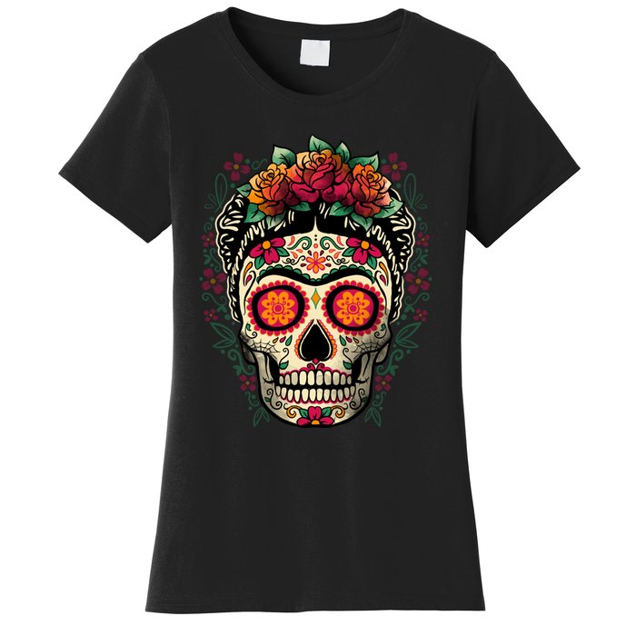 Frida Calavera Dia De Los Muertos Day Of The Dead Women's T-Shirt