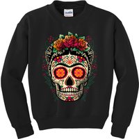 Frida Calavera Dia De Los Muertos Day Of The Dead Kids Sweatshirt