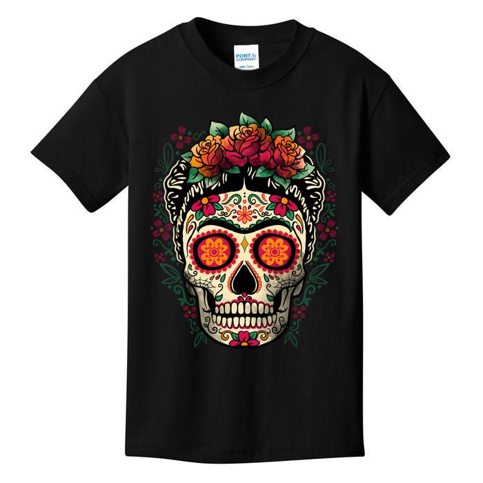 Frida Calavera Dia De Los Muertos Day Of The Dead Kids T-Shirt