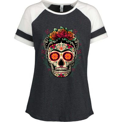 Frida Calavera Dia De Los Muertos Day Of The Dead Enza Ladies Jersey Colorblock Tee