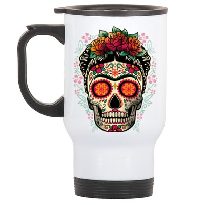 Frida Calavera Dia De Los Muertos Day Of The Dead Stainless Steel Travel Mug