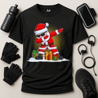 Funny Christmas Dabbing Santa Claus Cooling Performance Crew T-Shirt