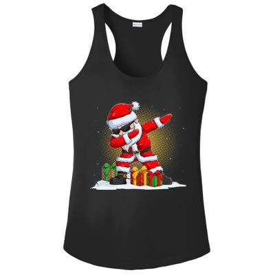 Funny Christmas Dabbing Santa Claus Ladies PosiCharge Competitor Racerback Tank