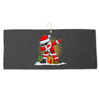 Funny Christmas Dabbing Santa Claus Large Microfiber Waffle Golf Towel