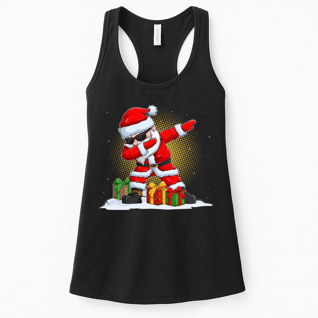 Funny Christmas Dabbing Santa Claus Womens Tank Top