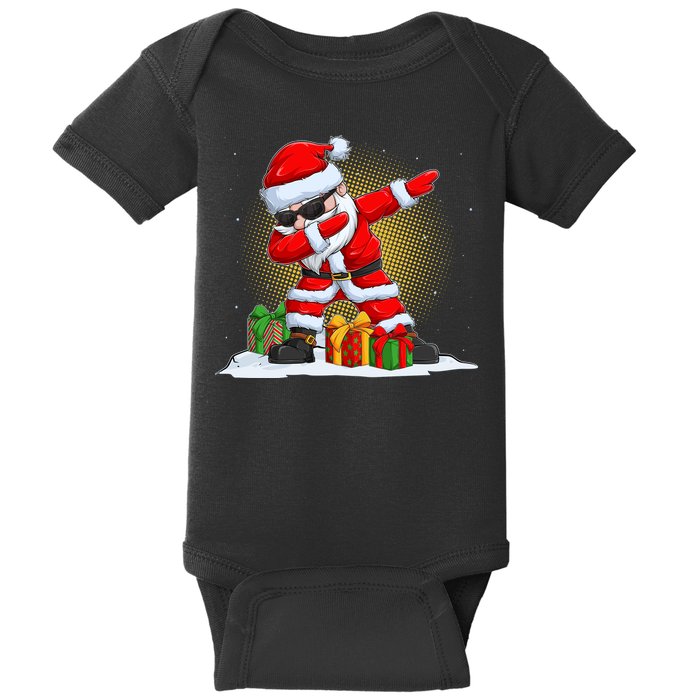 Funny Christmas Dabbing Santa Claus Baby Bodysuit