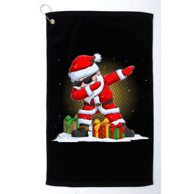 Funny Christmas Dabbing Santa Claus Platinum Collection Golf Towel