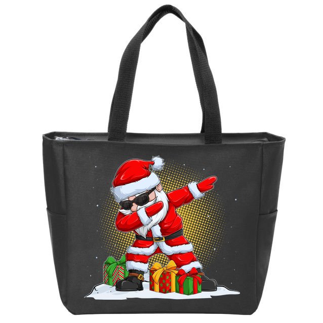 Funny Christmas Dabbing Santa Claus Zip Tote Bag