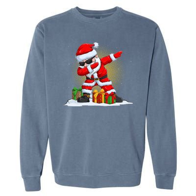 Funny Christmas Dabbing Santa Claus Garment-Dyed Sweatshirt