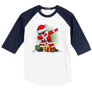 Funny Christmas Dabbing Santa Claus Baseball Sleeve Shirt