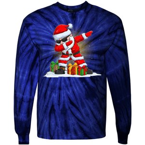 Funny Christmas Dabbing Santa Claus Tie-Dye Long Sleeve Shirt