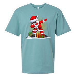 Funny Christmas Dabbing Santa Claus Sueded Cloud Jersey T-Shirt