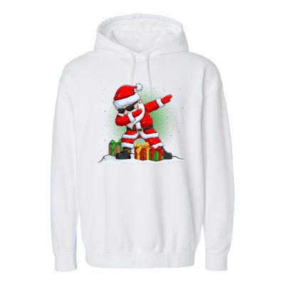 Funny Christmas Dabbing Santa Claus Garment-Dyed Fleece Hoodie