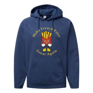 Funny Conservative Donald Trump Make French Fries Great Again Performance Fleece Hoodie