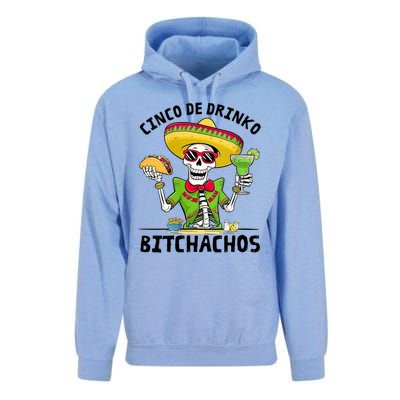 Funny Cinco De Drinko Bitchachos Mexican Fiesta Drinking Unisex Surf Hoodie