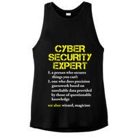 Funny Cybersecurity Definition Expert Computer Engineer TShirt Ladies PosiCharge Tri-Blend Wicking Tank