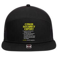 Funny Cybersecurity Definition Expert Computer Engineer TShirt 7 Panel Mesh Trucker Snapback Hat