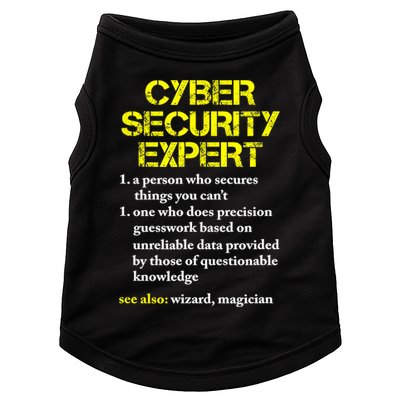 Funny Cybersecurity Definition Expert Computer Engineer TShirt Doggie Tank