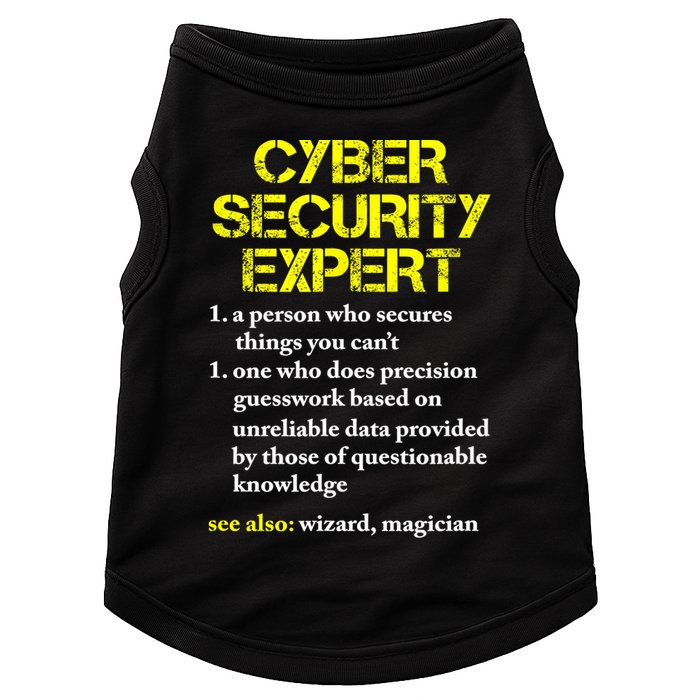 Funny Cybersecurity Definition Expert Computer Engineer TShirt Doggie Tank