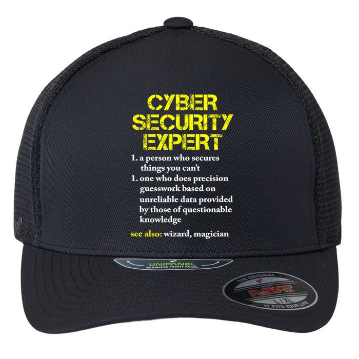 Funny Cybersecurity Definition Expert Computer Engineer TShirt Flexfit Unipanel Trucker Cap
