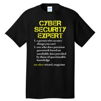 Funny Cybersecurity Definition Expert Computer Engineer TShirt Tall T-Shirt