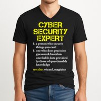 Funny Cybersecurity Definition Expert Computer Engineer TShirt V-Neck T-Shirt