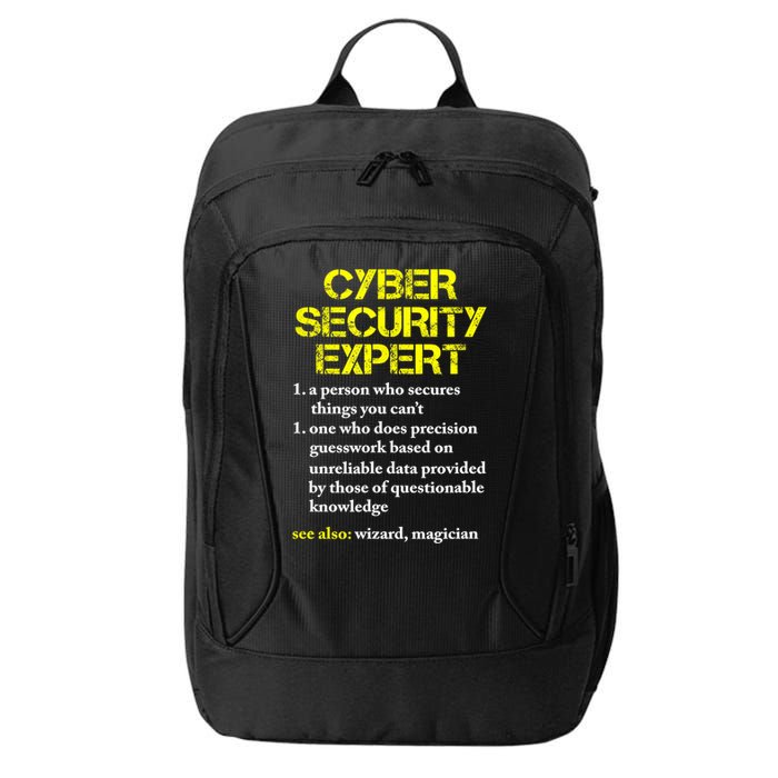 Funny Cybersecurity Definition Expert Computer Engineer TShirt City Backpack