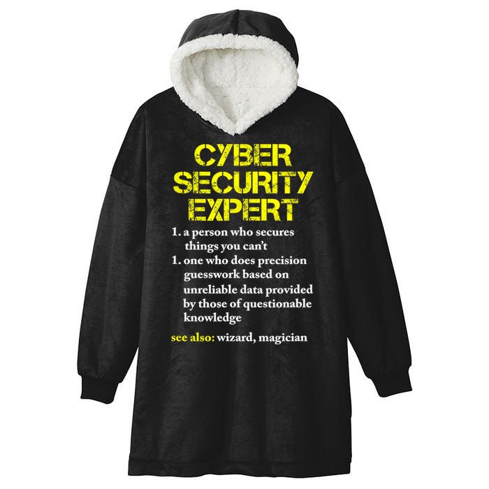 Funny Cybersecurity Definition Expert Computer Engineer TShirt Hooded Wearable Blanket